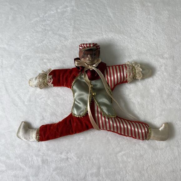 VTG Katherine's Collection Wayne Kleski velvet Christmas Mouse mice Jester Doll - Picture 1 of 16